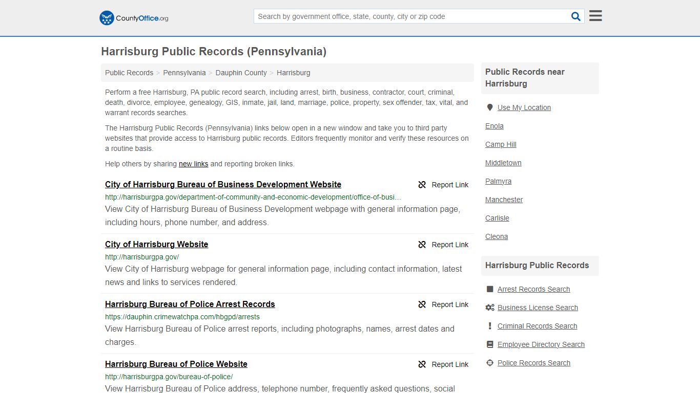 Public Records - Harrisburg, PA (Business, Criminal, GIS, Property ...